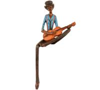 Hill Interiors Sitting Jazz Band Strings Guitar Brown/blue (One Size)