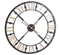 Hill Interiors Skeleton Wall Clock Black/gold (One Size)