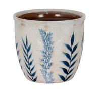 Hill Interiors Small Blue Flora Planter Pot - Ceramic - L16 X W16 X H14 Cm - White