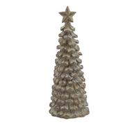 Hill Interiors Small Cedar Tree With Star - Resin - L6 X W6 X H17 Cm - Beige