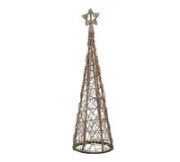 Hill Interiors Small Led Christmas Tree With Star - Wicker - L30 X W30 X H100 Cm - Brown