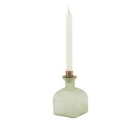 Hill Interiors Smoked Sage & Aged Brass Candle Holder Vase - Sage - Sage - 20cm x 10cm x 10cm