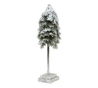 Hill Interiors Snowy Cedar Tree Wooden Block - Brown/White/Green - Brown/White/Green - One Size