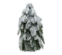 Hill Interiors Snowy Fir Tree Christmas Decoration - White/Green - White/Green - 29cm x 12cm x 17cm