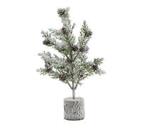 Hill Interiors Snowy Fir With Pinecones Decoration - Brown/White/Green - One Size - Brown/White/Green
