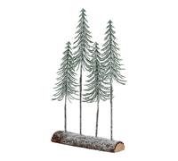 Hill Interiors Snowy Spindle Christmas Decoration - Brown/White/Green - Brown/White/Green - 35cm x 20cm
