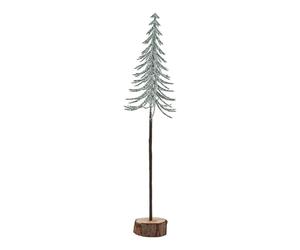 Hill Interiors Snowy Spindle Christmas Tree (30cm) (Brown/White/Green)