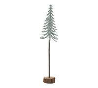 Hill Interiors Snowy Spindle Christmas Tree - Brown/White/Green - Brown/White/Green - 30cm
