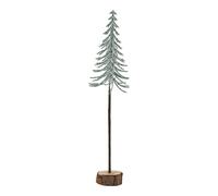 Hill Interiors Snowy Spindle Christmas Tree - Brown/White/Green - Brown/White/Green - 35cm