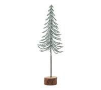 Hill Interiors Snowy Spindle Tree Christmas Decoration - Brown/White/Green - Brown/White/Green - 25cm