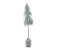 Hill Interiors Snowy Tree Decoration - Brown/White/Green - Brown/White/Green - 35cm