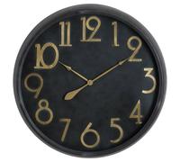 Hill Interiors Soho Brass And Stone Effect Clock In Black Black One Size