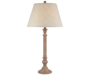 Hill Interiors Solenne Table Lamp With Edged Linen Shade - Resin - L41 X W41 X H79 Cm - Brown
