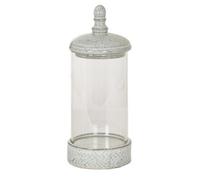 Hill Interiors Sona Medium Hurricane Lantern Candle Holder With Lid - Glass - L17 X W17 X H42 Cm - White