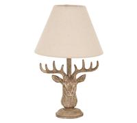 Hill Interiors Stag Head Linen Table Lamp in Brown Hill Interiors Brown