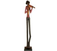 Hill Interiors Standing Jazz Band Violinist - Brown/Red - One Size - Brown/Red - 100% Resin