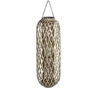 Hill Interiors Standing Wicker Lantern - Brown - Brown - Large (H70cm x W29cm x D29cm)