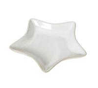 Hill Interiors Star Ceramic Dish - White - 2cm x 13cm x 13cm - White - 100% Mixed