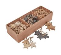 Hill Interiors Star Hanging Decorations (Pack Of 90) - Wood - L8 X W12 X H35 Cm - Brown
