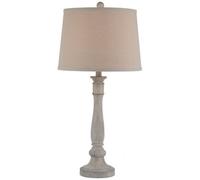 Hill Interiors Stella Table Lamp With Linen Shade - Resin - L36 X W36 X H74 Cm - White