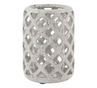 Hill Interiors Stone Effect Hurricane Lantern (32cm x 20cm x 20cm) (Grey)