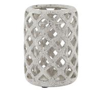 Hill Interiors Stone Effect Hurricane Lantern Grey (32Cm X 20Cm X 20Cm)
