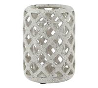 Hill Interiors Stone Effect Hurricane Lantern - Grey - Grey - 32cm x 20cm x 20cm