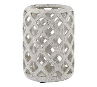 Hill Interiors Stone Effect Hurricane Lantern - Grey - Grey - 32cm x 20cm x 20cm