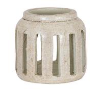 Hill Interiors Tarn Collection Large Candle Holder - Ceramic - L26 X W26 X H24 Cm - White