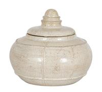 Hill Interiors Tarn Collection Medium Pot With Lid - Ceramic - L20 X W20 X H12 Cm - White