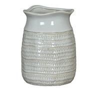 Hill Interiors Tava Cylinder Hewn Vase - Ceramic - L19 X W19 X H28 Cm - White