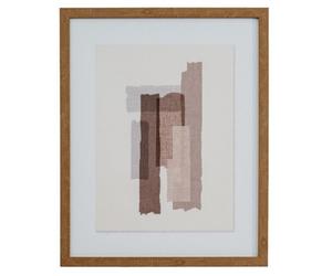 Hill Interiors Terran Art Mounted In Wooden Frame - Wood - L2 X W40 X H50 Cm - Multi-Coloured