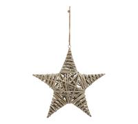 Hill Interiors The Noel Collection Wicker Star Christmas Decoration - Brown - Brown - 22cm x 2cm x 20cm