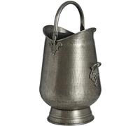Hill Interiors Traditional Antique Pewter Metal Coal/Log Bucket - Silver - One Size - Silver - 100% Metal