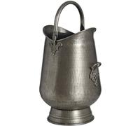 Hill Interiors Traditional Antique Pewter Metal Coal/Log BucOne Size Silver HI1