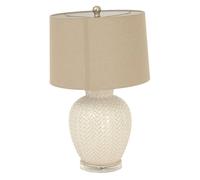 Hill Interiors Twill Weave Table Lamp (UK Plug) in White Hill Interiors White