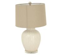 Hill Interiors Twill Weave Table Lamp (UK Plug) - White - One Size - White