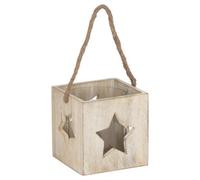 Hill Interiors Washed Wood Large Star Tealight Candle Holder