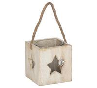 Hill Interiors Washed Wood Star Tealight Candle Holder
