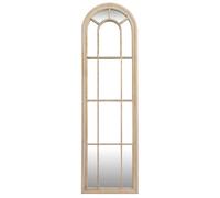 Hill Interiors Washed Wood Tall Arched Window Mirror - Glass - L3 X W50 X H170 Cm - Brown