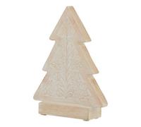 Hill Interiors White Wash Collection Wooden Patterned Tree Decoration Brown/white (43Cm X 6Cm X 32Cm)