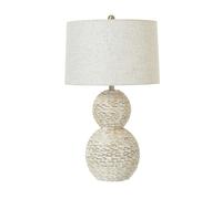 Hill Interiors White Wash Globe Wicker Table Lamp (UK Plug) - Brown - 79cm x 43cm x 43cm - Brown