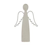 Hill Interiors White Washed Angel Christmas Decoration White/black (L)