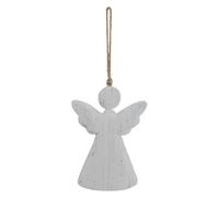 Hill Interiors White Washed Angel Christmas Hanging Decoration White (L)
