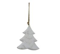 Hill Interiors White Washed Christmas Tree Hanging Decoration - White - White - One Size - 100% Mixed