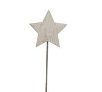 Hill Interiors White Washed Star Christmas Decoration White/black (L)