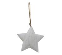 Hill Interiors White Washed Star Christmas Hanging Dration White One Size