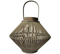 Hill Interiors Wicker Cone Candle Lantern - Brown - Brown - One Size - 100% Mixed