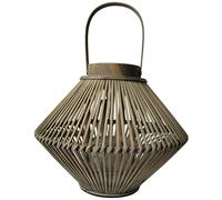 Hill Interiors Wicker Cone Candle Lantern - Brown - Brown - One Size