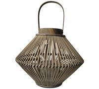 Hill Interiors Wicker Cone Candle LanternOne Size Brown HI5197